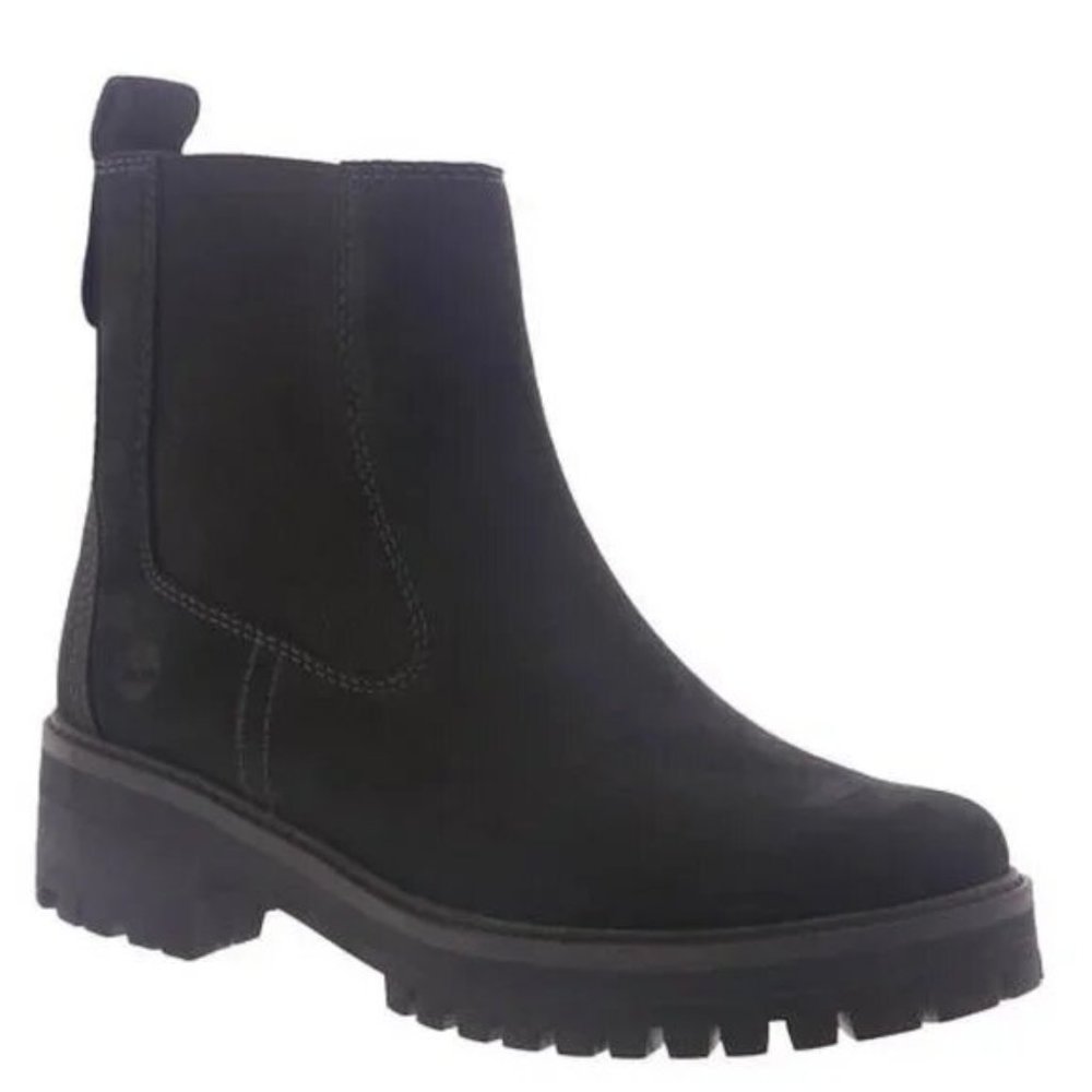 Timberland Courmayeur Valley Chelsea Black Ankle Short Boots Bootie Shoes 6 NEW